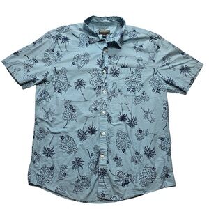 John Bartlett Consensus Tropical‎ Hawaiian Shirt Blue XL